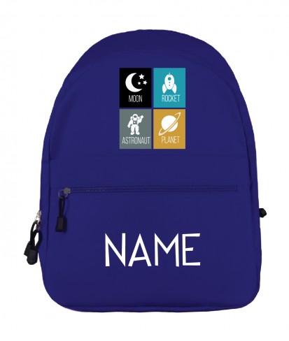 Astronaut & Planet Kid's Blue Personalised Backpack